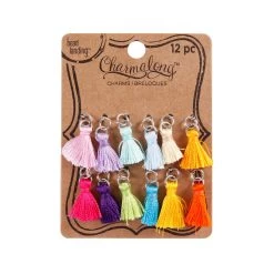Brand new 🛒 12 Packs: 12 ct. (144 total) Charmalong™ Multicolored Tassel Rhodium Charms by Bead Landing™ 🧨