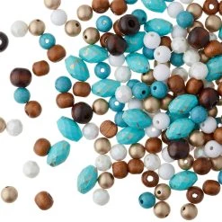 Discount 🌟 Mixed White, Brown & Turquoise Craft Beads by Bead Landing™ 🥰