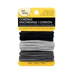 Cheap 💯 12 Packs: 3 ct. (36 total) 2.5mm Black, Pewter and Charcoal Soft Leather Lace Cording by Bead Landing™ 🧨