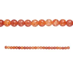 Wholesale ๐คฉ Orange Crackled Quartzite Round Beads, 8mm by Bead Landing™ โจ