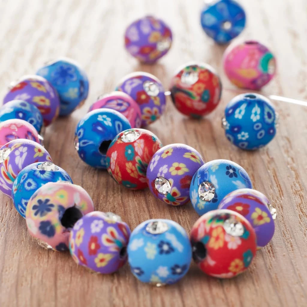 Brand new 😍 Multicolor Rhinestone Clay Round Beads, 8mm by Bead Landing™ 🎁 4 Brand new 😍 Multicolor Rhinestone Clay Round Beads, 8mm by Bead Landing™ 🎁 - Image 2