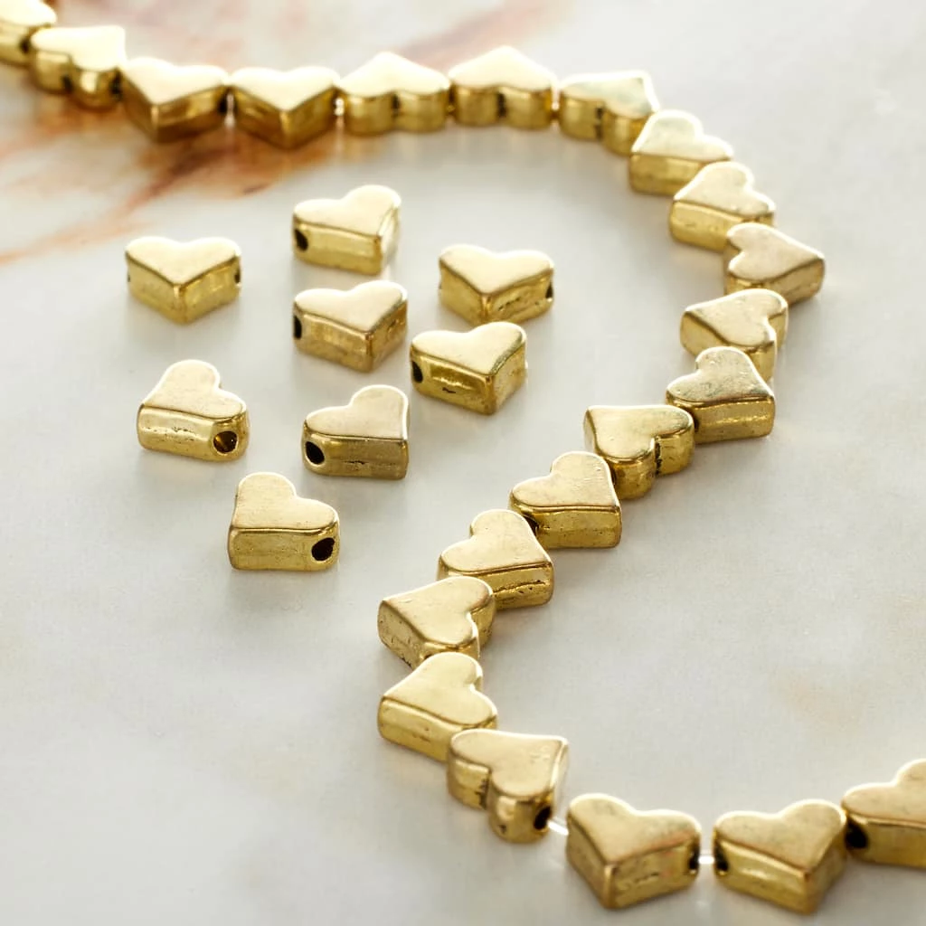 Buy 👍 Gold Metal Heart Beads, 6mm by Bead Landing™ 🌟 4 Buy 👍 Gold Metal Heart Beads, 6mm by Bead Landing™ 🌟 - Image 2