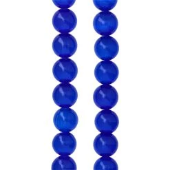 Buy 🎁 Dark Blue Cat Eye Round Beads, 10mm by Bead Landing™ 🌟
