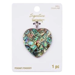 Outlet ❤️ Signature Color Shop Black Heart Abalone Pendant By Bead Landing™ 🎉