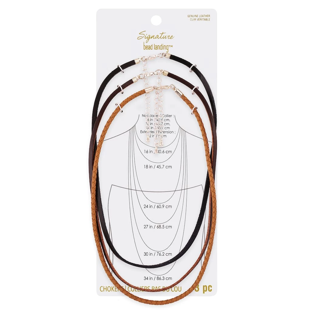 Promo 🌟 Signature Color Shop Black Mix Leather Chokers By Bead Landing™ ✨ 3 Promo 🌟 Signature Color Shop Black Mix Leather Chokers By Bead Landing™ ✨