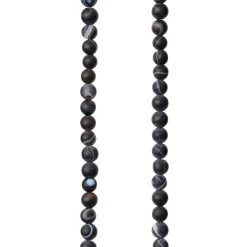 Cheapest 🧨 Black Matte Striped Agate Round Beads, 4mm by Bead Landing™ ✔️