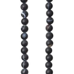 Best Pirce 🎉 Black Matte Striped Agate Round Beads, 6mm by Bead Landing™ 🛒