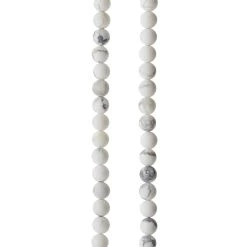 Best Pirce 🤩 Matte White & Gray Howlite Round Beads, 6mm by Bead Landing™ 🔥