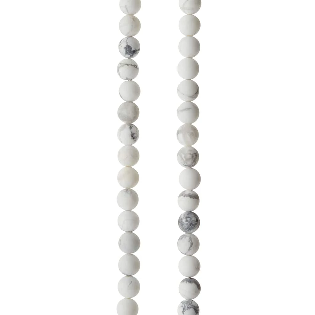 Best Pirce 🤩 Matte White & Gray Howlite Round Beads, 6mm by Bead Landing™ 🔥 3 Best Pirce 🤩 Matte White & Gray Howlite Round Beads, 6mm by Bead Landing™ 🔥