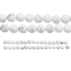 Best reviews of 🌟 White & Gray Matte Howlite Round Beads, 8mm by Bead Landing™ ⭐