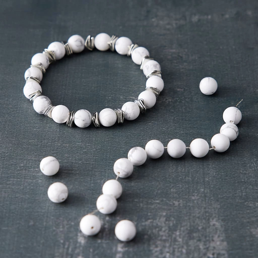 Top 10 🔥 12 Pack: White & Gray Matte Howlite Round Beads, 8mm by Bead Landing™ ❤️ 4 Top 10 🔥 12 Pack: White & Gray Matte Howlite Round Beads, 8mm by Bead Landing™ ❤️ - Image 2