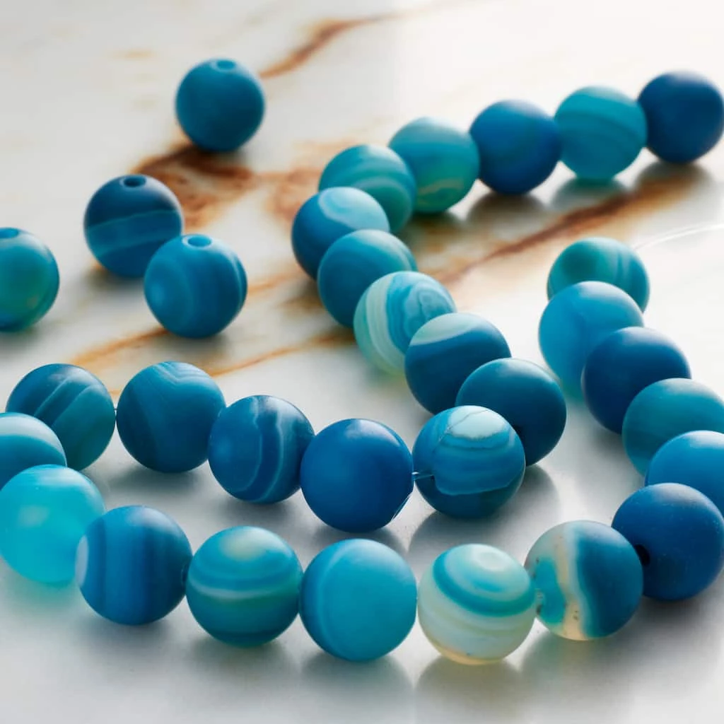 Best reviews of 👍 Blue Matte Striped Agate Round Beads, 8mm by Bead Landing™ ✔️ 4 Best reviews of 👍 Blue Matte Striped Agate Round Beads, 8mm by Bead Landing™ ✔️ - Image 2