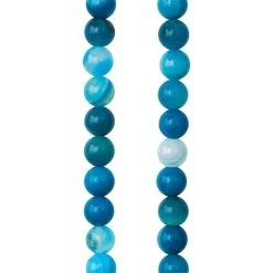 Budget ✨ Blue Striped Agate Round Beads, 6mm by Bead Landing™ ⭐