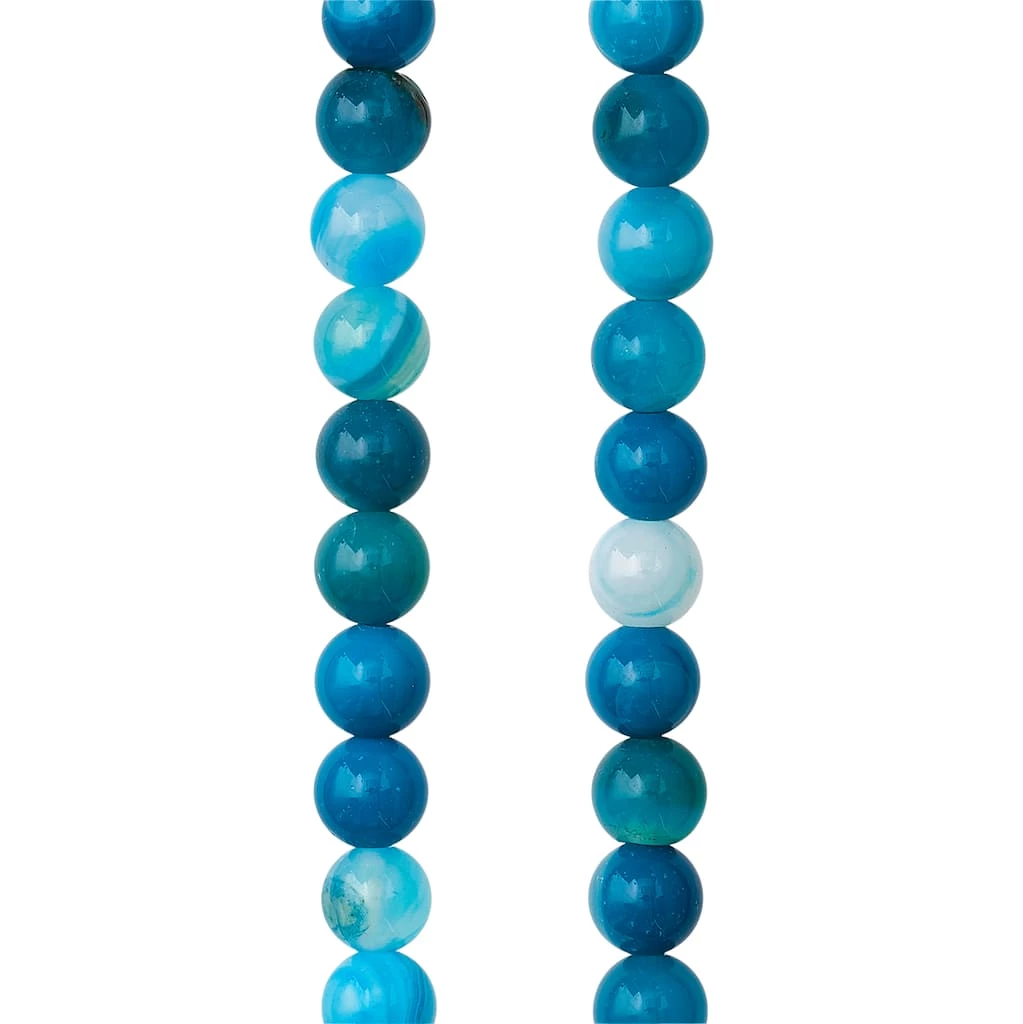 Budget ✨ Blue Striped Agate Round Beads, 6mm by Bead Landing™ ⭐ 3 Budget ✨ Blue Striped Agate Round Beads, 6mm by Bead Landing™ ⭐