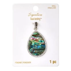 Brand new 🌟 Signature Color Shop Abalone Shell Drop Pendant with Rhinestones By Bead Landing™ 👏 -Deals Bead Landing Store 10550119 30