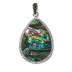 Brand new 🌟 Signature Color Shop Abalone Shell Drop Pendant with Rhinestones By Bead Landing™ 👏
