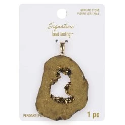 New 🛒 Signature Color Shop Gold Druzy Pendant By Bead Landing™ ✔️