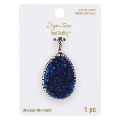 Promo 🎉 Signature Color Shop Dark Blue Druzy Pendant By Bead Landing™ 🎉