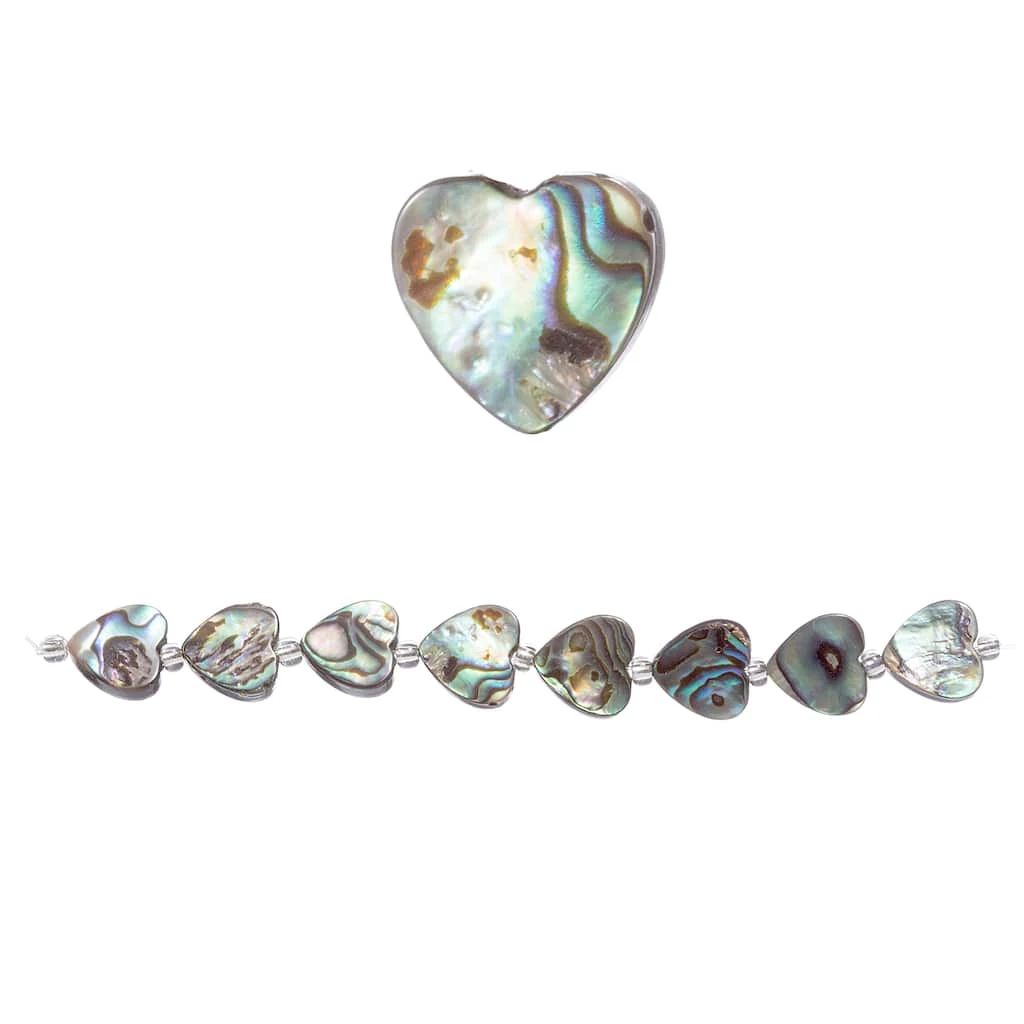 Promo 🎉 Aurora Borealis Abalone Heart Beads, 14mm by Bead Landing™ 🎉 3 Promo 🎉 Aurora Borealis Abalone Heart Beads, 14mm by Bead Landing™ 🎉