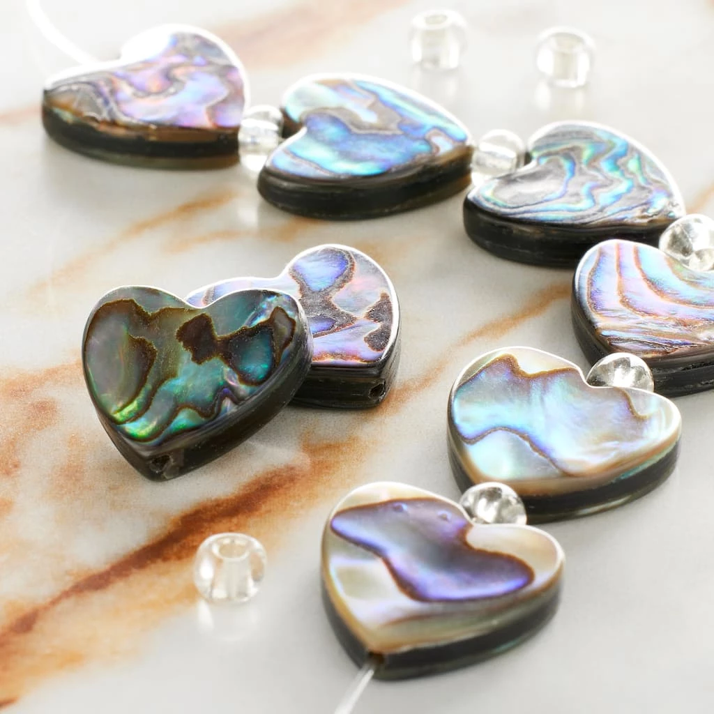Promo 🎉 Aurora Borealis Abalone Heart Beads, 14mm by Bead Landing™ 🎉 4 Promo 🎉 Aurora Borealis Abalone Heart Beads, 14mm by Bead Landing™ 🎉 - Image 2