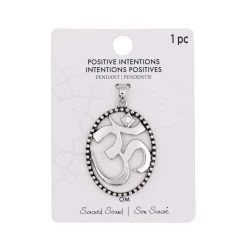Wholesale 👏 Positive Intentions Antique Rhodium Om Pendant By Bead Landing™ 🤩