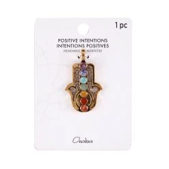 Discount 🥰 Positive Intentions Hamsa Chakra Antique Hamilton Gold Pendant by Bead Landing™ 👏