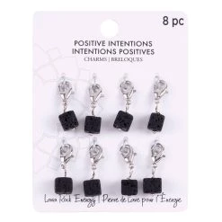 Deals 🌟 Positive Intentions Black Square Lava Charms by Bead Landing™ 🛒