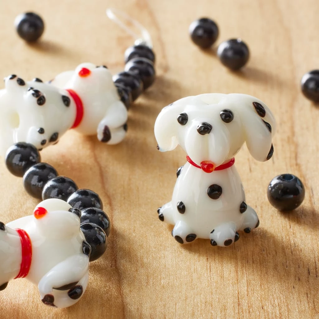 New 🤩 12 Pack: Black & White 🦮 Dog Glass Lampwork Beads, 20mm by Bead Landing™ 🧨 4 New 🤩 12 Pack: Black & White 🦮 Dog Glass Lampwork Beads, 20mm by Bead Landing™ 🧨 - Image 2