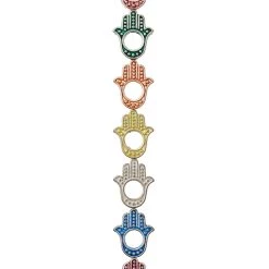 Outlet 🌟 Multicolor Hamsa Metal Hand Beads, 15mm by Bead Landing™ 🥰