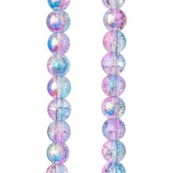 Outlet ✨ Pink & Blue Crackle Glass Round Beads, 8mm by Bead Landing™ 🤩