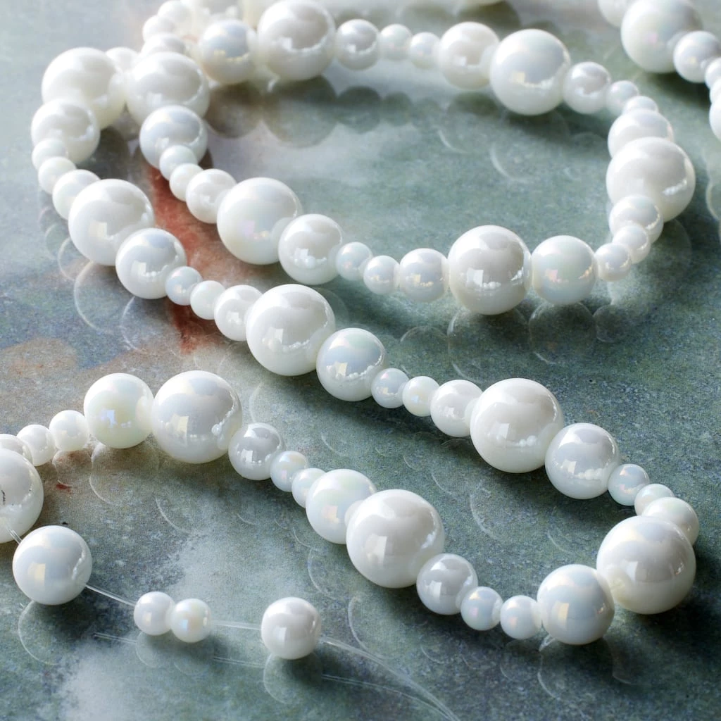 New โจ White Marble Glass Round Beads by Bead Landing™ ๐ 4 New โจ White Marble Glass Round Beads by Bead Landing™ ๐ - Image 2