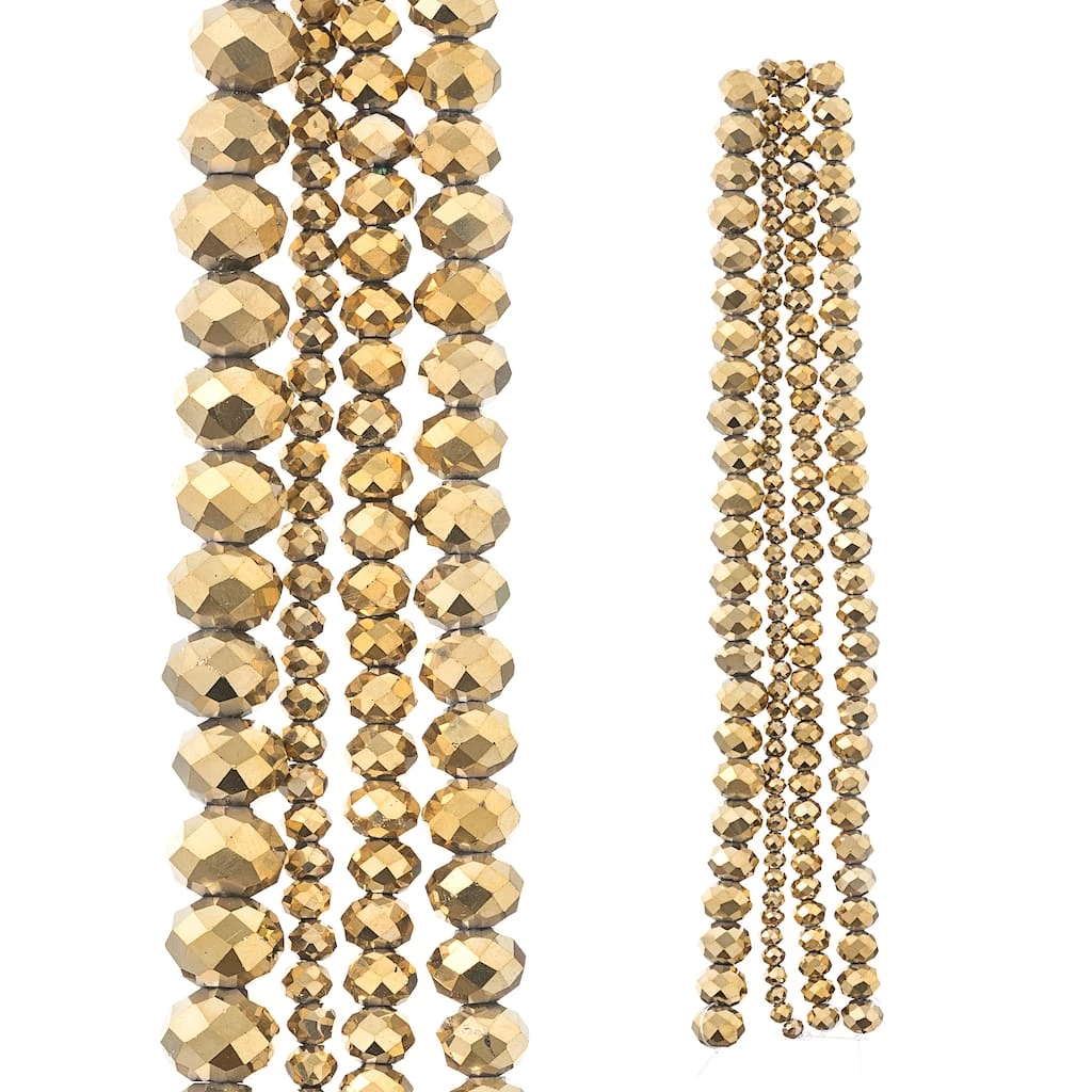 New ๐ Gold Half Faceted Glass Rondelle Beads by Bead Landing™ ๐คฉ 3 New ๐ Gold Half Faceted Glass Rondelle Beads by Bead Landing™ ๐คฉ