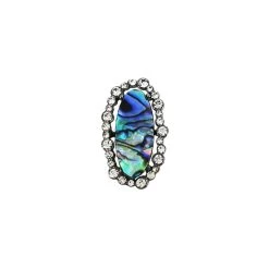 Best Pirce ❤️ Charmalong™ Green & Blue 👩 Mother of Pearl Shell AB Oval Slider Charm by Bead Landing™ 🛒