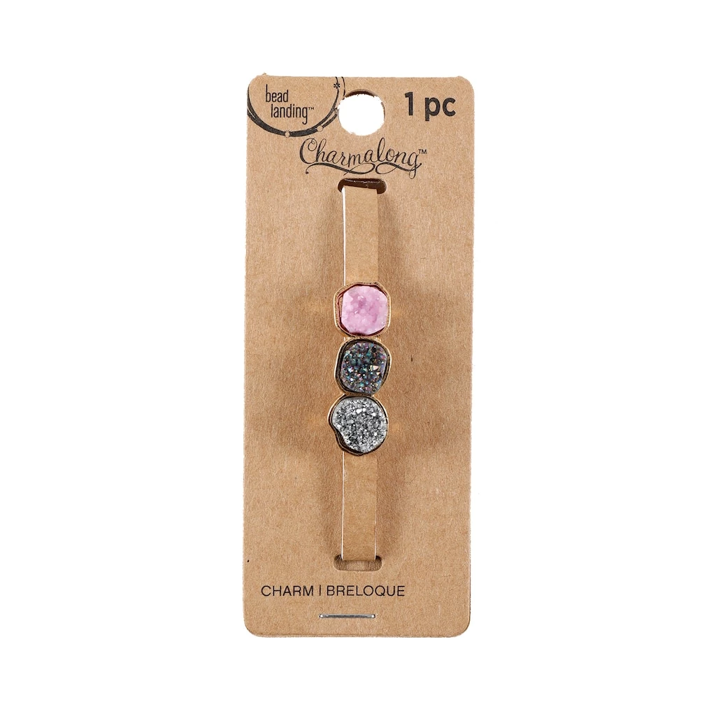 Buy 😍 Charmalong™ Pink, Black & Gray Druzy Slider Charms by Bead Landing™ 😍 3 Buy 😍 Charmalong™ Pink, Black & Gray Druzy Slider Charms by Bead Landing™ 😍