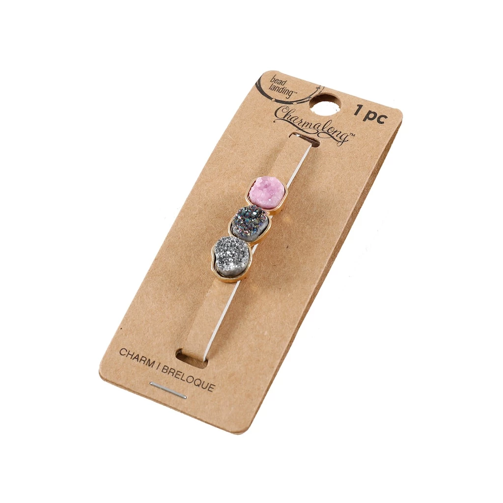 Buy 😍 Charmalong™ Pink, Black & Gray Druzy Slider Charms by Bead Landing™ 😍 4 Buy 😍 Charmalong™ Pink, Black & Gray Druzy Slider Charms by Bead Landing™ 😍 - Image 2