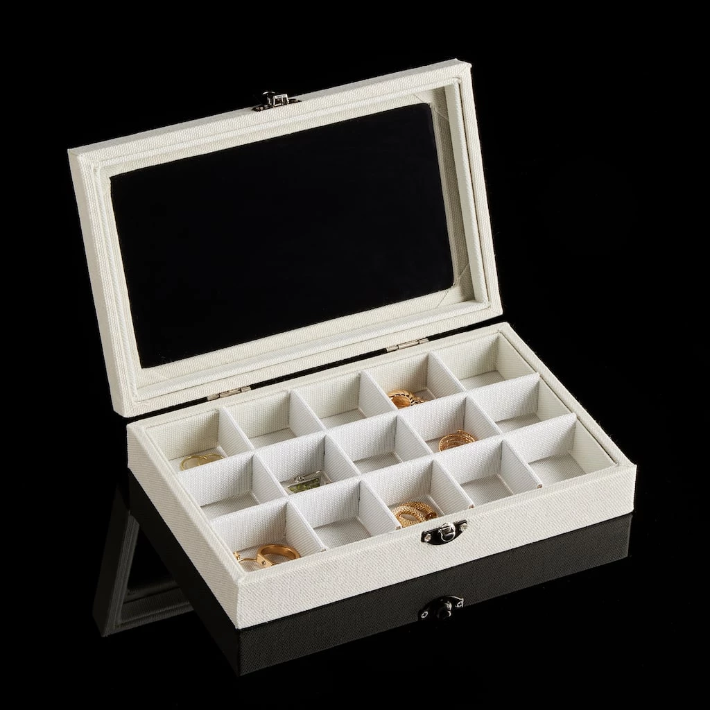 Deals 🥰 8.5" Canvas Box with Glass Lid by Bead Landing™ 🔥 4 Deals 🥰 8.5" Canvas Box with Glass Lid by Bead Landing™ 🔥 - Image 2