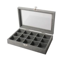 New 🎁 Gray Jewelry Storage Box with Glass Lid by Bead Landing™ ✨ -Deals Bead Landing Store 10627659 2