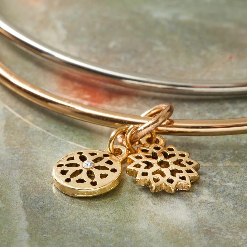 Wholesale ⌛ Charmalong™ 14K Gold Plated Geometric Flower Charms by Bead Landing™ ⭐ 4 Wholesale ⌛ Charmalong™ 14K Gold Plated Geometric Flower Charms by Bead Landing™ ⭐ - Image 2