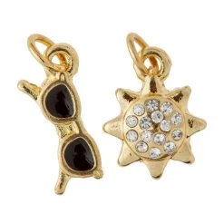 Best deal ⭐ Charmalong™ 14k Gold Plated 👓 Sunglasses & Sun Charms by Bead Landing™ ⌛