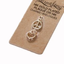 Cheap 👏 Charmalong™ 14k Gold Plated Peace & Heart Charms by Bead Landing™ 🛒 -Deals Bead Landing Store 10628386 3
