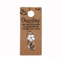 Best deal 🛒 Charmalong™ 14k Gold Plated White Flower & Bird by Bead Landing™ ✨ -Deals Bead Landing Store 10628391 1