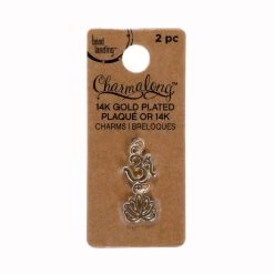Deals 🎉 Charmalong™ 14K Gold-Plated Om & Lotus Charms by Bead Landing™ 🎁 -Deals Bead Landing Store 10628393 1