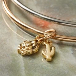 Best Sale 👍 Charmalong™ 14K Gold-Plated Cactus & Flower Charms by Bead Landing™ 💯 -Deals Bead Landing Store 10628396 20