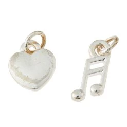 Deals 🎁 Charmalong™ Silver-Plated Musical Note & Heart by Bead Landing™ 😍