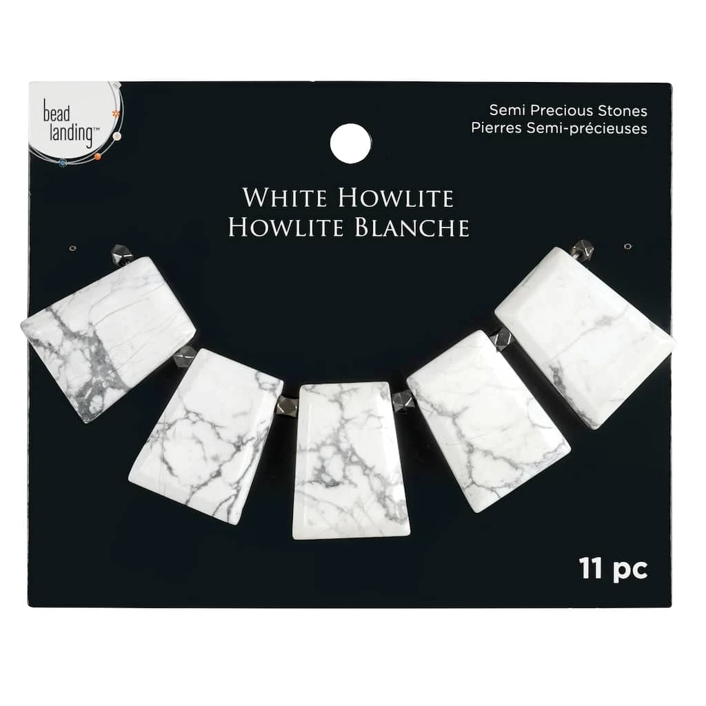 Discount 😉 6 Pack: White Howlite Trapezoid Beads by Bead Landing™ 🌟 3 Discount 😉 6 Pack: White Howlite Trapezoid Beads by Bead Landing™ 🌟