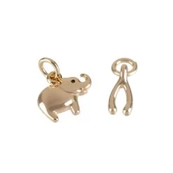 Brand new 👏 Charmalong™ 14K Gold-Plated Elephant & Wish Bone Charms by Bead Landing™ 🌟 -Deals Bead Landing Store 10630824 2