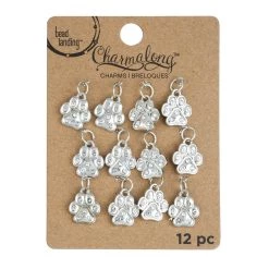 Best Pirce 🤩 12 Packs: 12 ct. (144 total) Charmalong™ Rhodium Paw Charms by Bead Landing™ 🤩