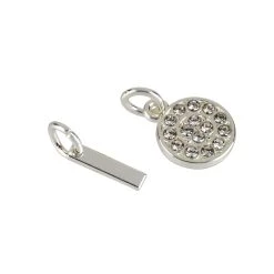 Coupon ⌛ Charmalong™ Silver Pavé Disc & Bar Charms by Bead Landing™ 🤩