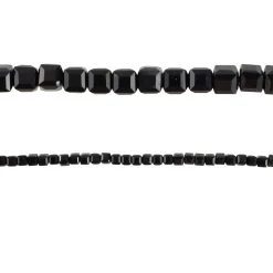 Brand new 🔔 12 Pack: Black Opaque Square Faceted Glass Beads, 5mm by Bead Landing™ 💯