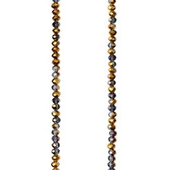 Flash Sale โญ Silver & Gold Translucent Faceted Glass Rondelle Beads, 3mm by Bead Landing™ ๐